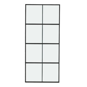 Black Framed Transparent Glass Sliding Door with/without Sliding Hardware Kit
