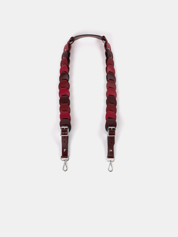 The Link Strap - Oxblood Tri-Colour & Nickel Hardware