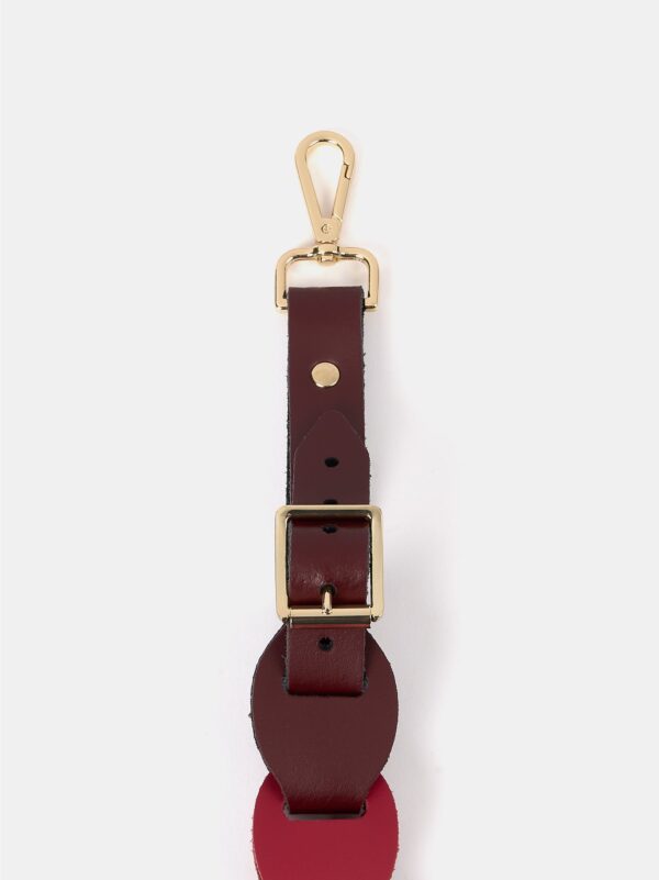 The Link Strap - Oxblood Tri-Colour & Pale Gold Hardware - Image 3