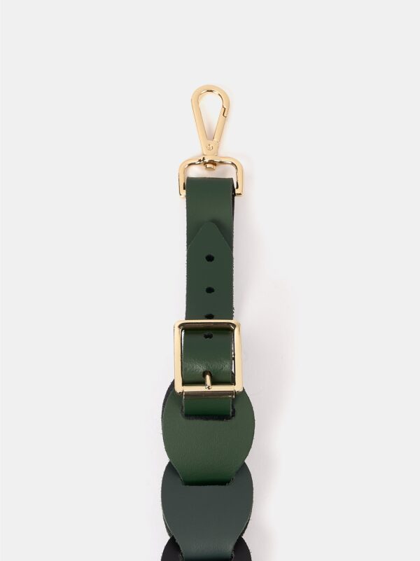 The Link Strap - Racing Green Tri-Colour & Pale Gold Hardware - Image 3