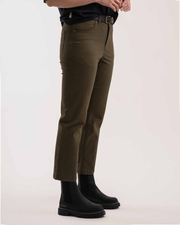 Ladies Regular Fit Trousers - Olive Green