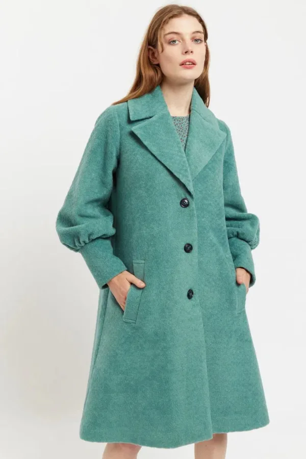 Mischa Statement Sleeve Coat Green