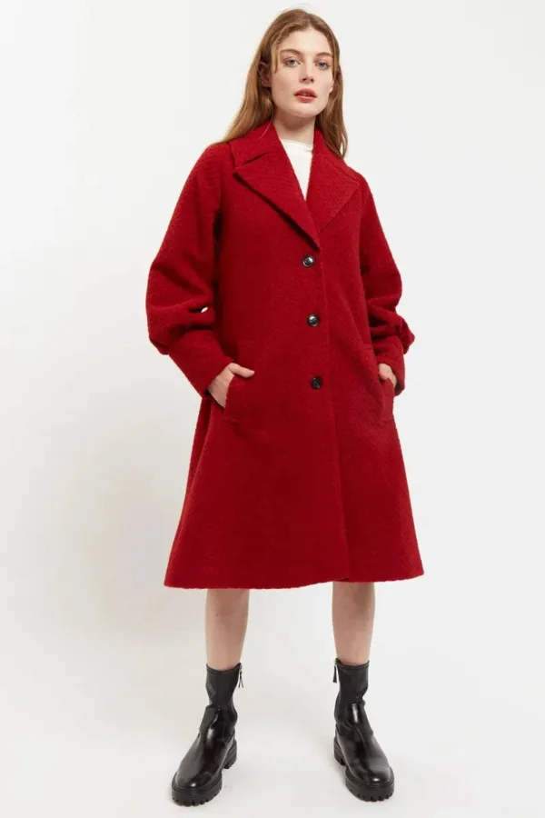 Mischa Statement Sleeve Coat Red