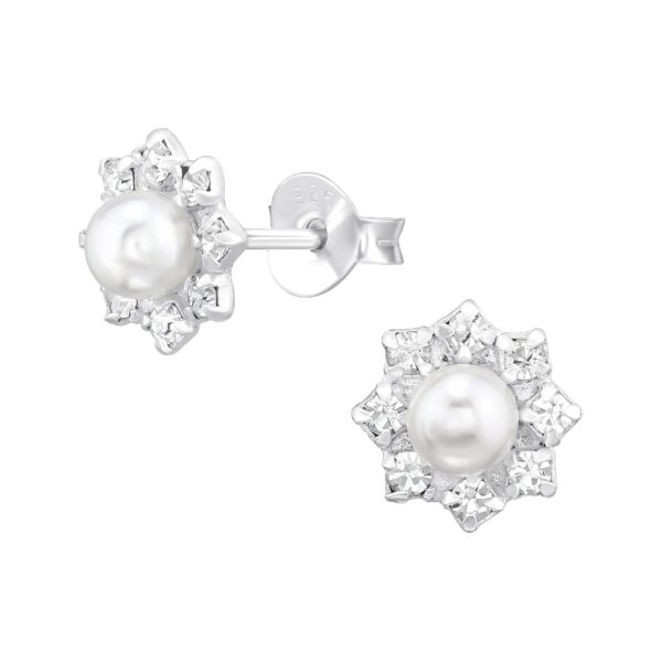 Pearl Stud Earrings | Metal: Sterling Silver