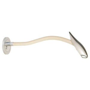 Beadlight Maestro Escutcheon Light, clear anodised with off white leather