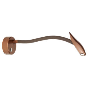 Beadlight Maestro Wall Light, anodised bronze with mushroom leather