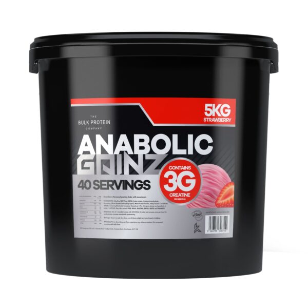 4kg Mass Gainer Protein - Anabolic Gainz - Strawberry - The Bulk Protein Company