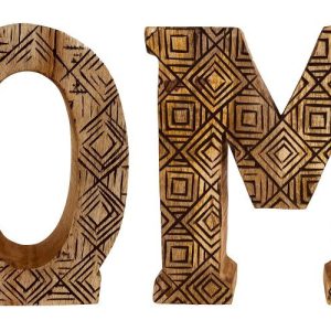 Mafett Hand Carved Wooden Geometric Letters Home