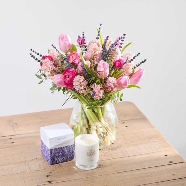 Spring Light with Glass and Wick Candle