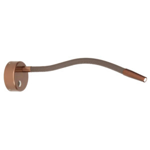 Beadlight Nimbus Wall Light, anodised bronze with mushroom leather