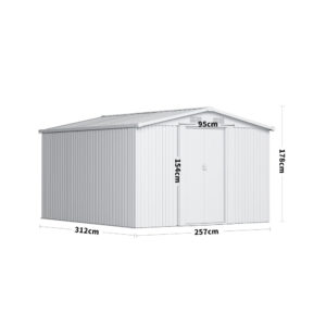 Steel Garden Storage Shed with Gabled Roof Top