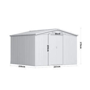 Steel Garden Storage Shed with Gabled Roof Top