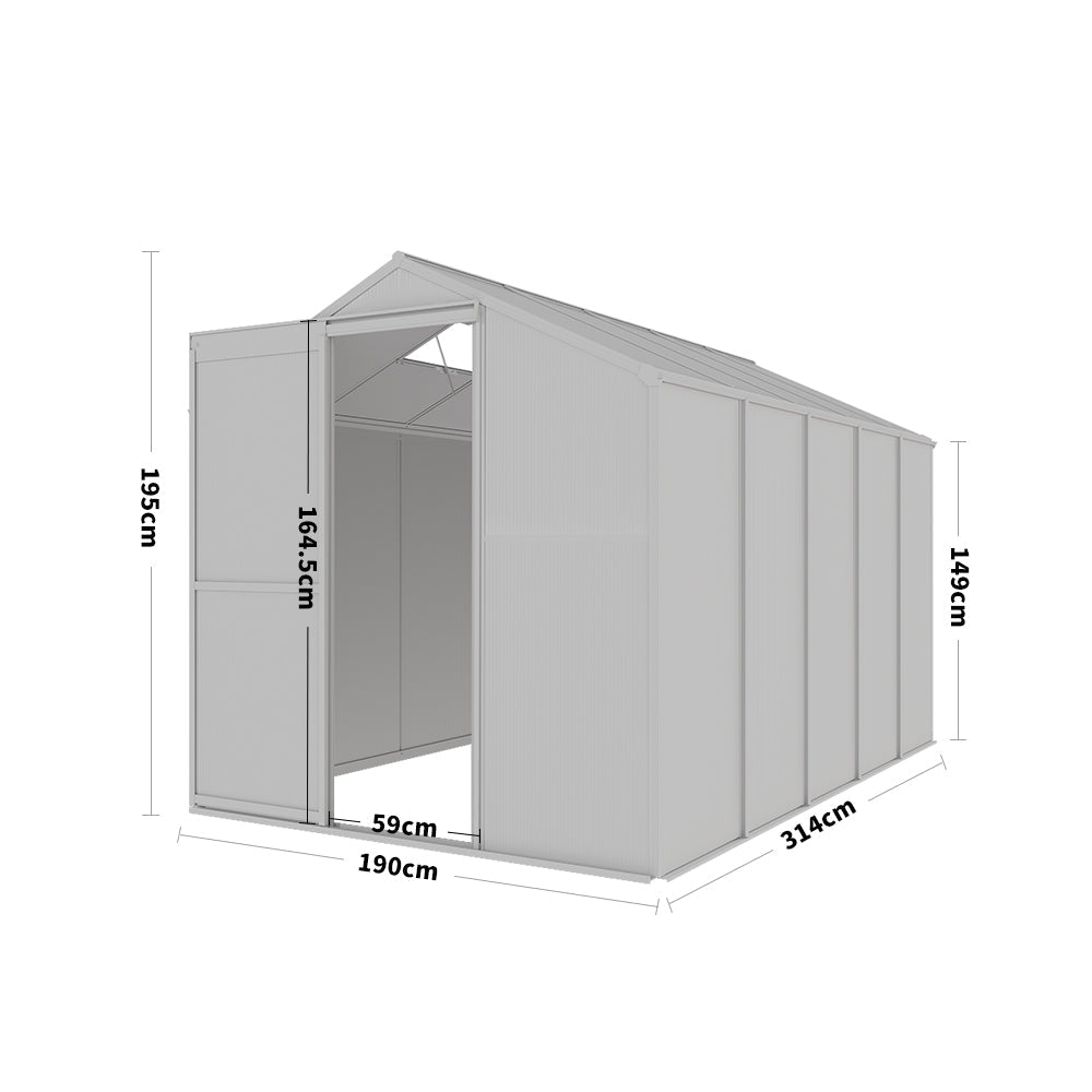 White Framed Garden Greenhouse with Vent