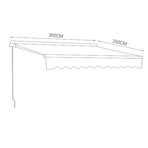 Green Manual Retractable Patio Awning
