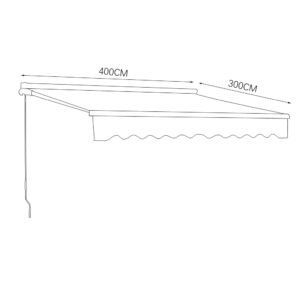 Blue Manual Retractable Patio Awning