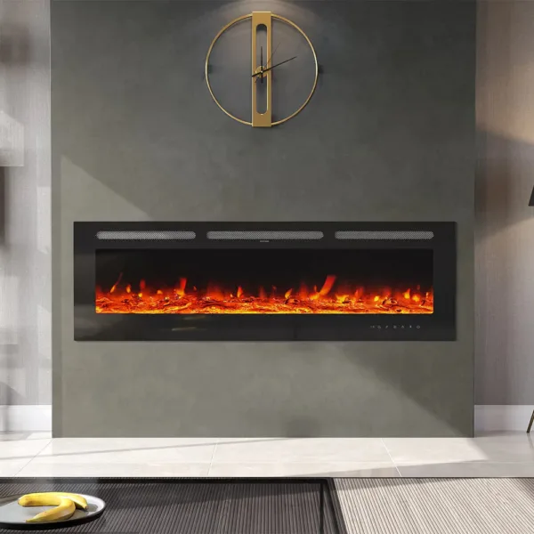 70/80 Inch Wall Mounted/Recessed Electric Fireplace with 12 Colours