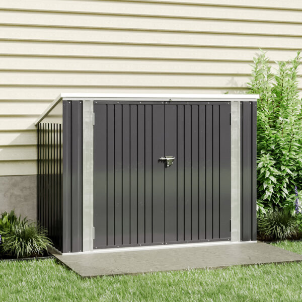 176CM W Waterproof Weather-resistant Steel Lockable Garden Wheelie Bin Storage Shed