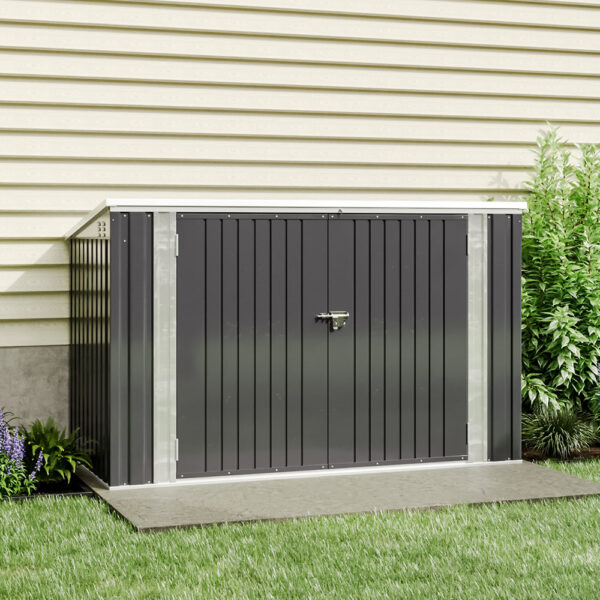 Black/Green/Grey Steel Lockable Garden Bicycle Storage Shed