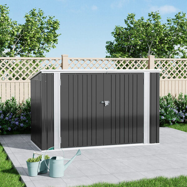 210CM Wide Waterproof Weather-resistant Stainless Steel Lockable Garden Motorbike Shed Motorcycle Storage Shed