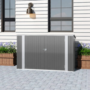 210CM Wide Waterproof Weather-resistant Stainless Steel Lockable Garden Motorbike Shed Motorcycle Storage Shed
