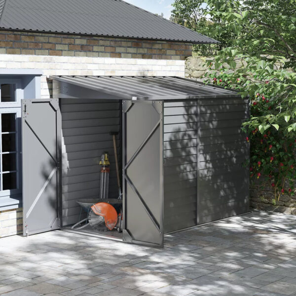 Wide Outdoor Lockable Steel Storage Shed