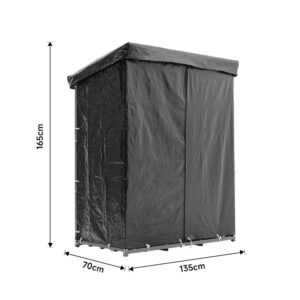 70CM Depth Metal Garden Firewood Rack Storage Shed