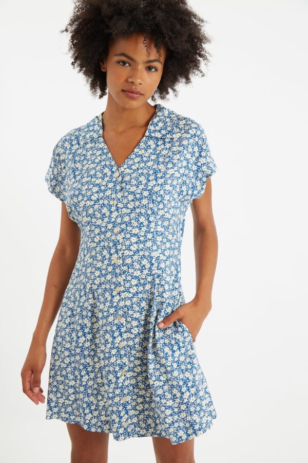 Prudence Periwinkle Mini Shirt Dress