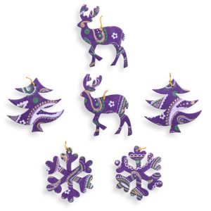 Paper Christmas Tree Decorations - Purple - Funky Chunky Furniture