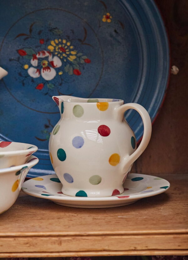 Emma Bridgewater |  Seconds Polka Dot 1/2 Pint Jug - Unique Handmade & Handpainted English Earthenware Decorative Jug