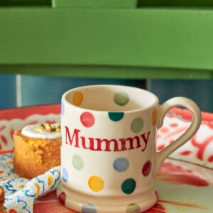 Emma Bridgewater Seconds Polka Dot Mummy 1/2 Pint Mug - Unique Handmade & Handpainted English Earthenware Tea/Coffee Mug