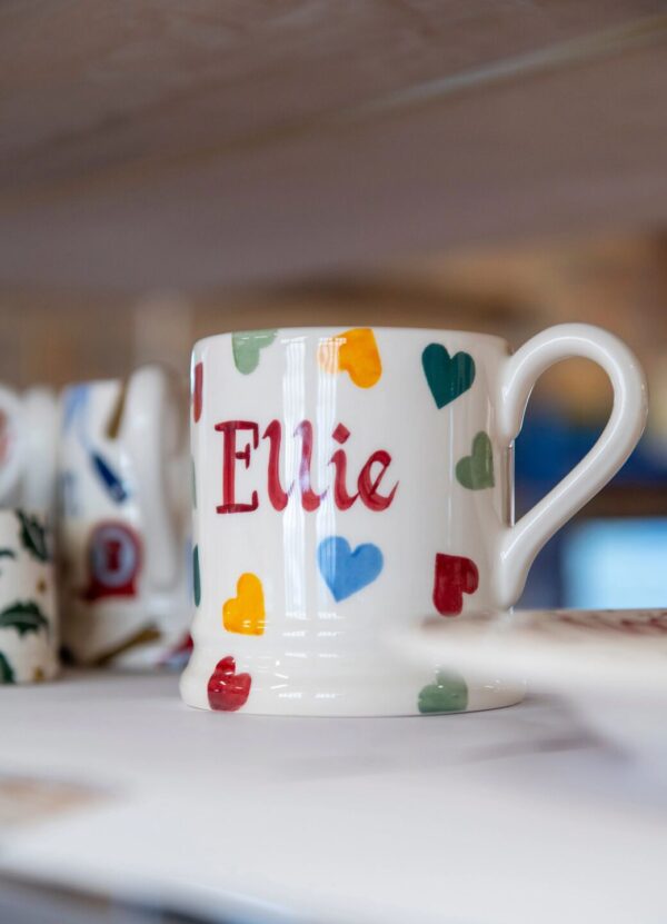 Personalised Polka Hearts 1/2 Pint Mug  - Customise Your Own Pottery  | Emma Bridgewater