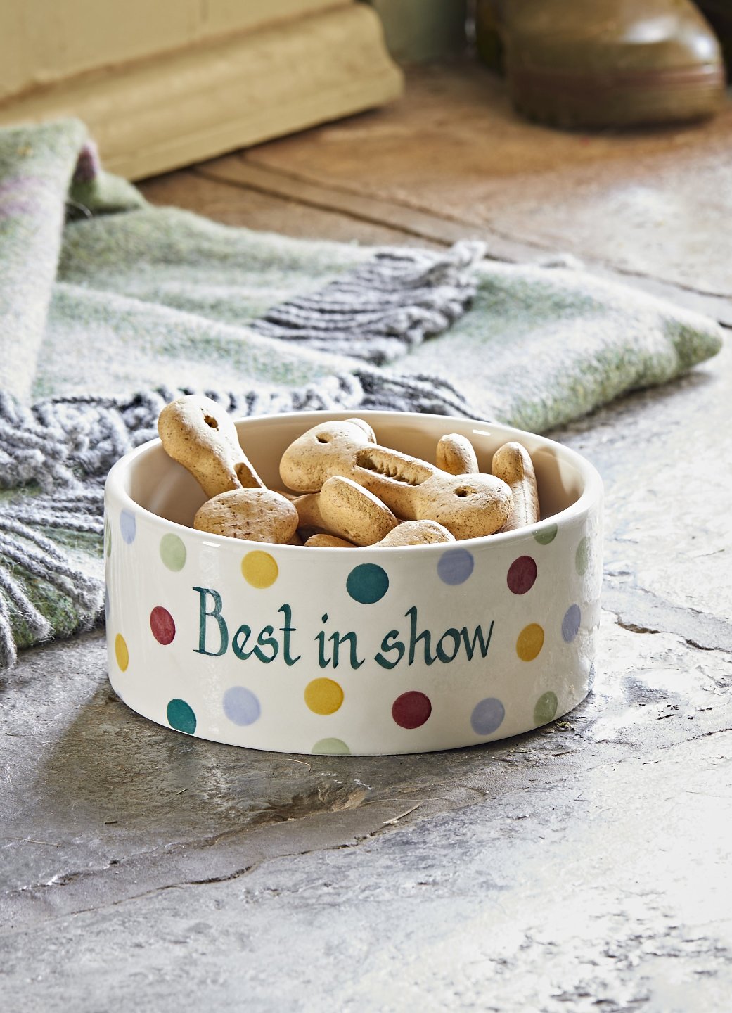 Personalised Polka Dot Large Pet Bowl  - Customise Your Own Pottery  | Emma Bridgewater