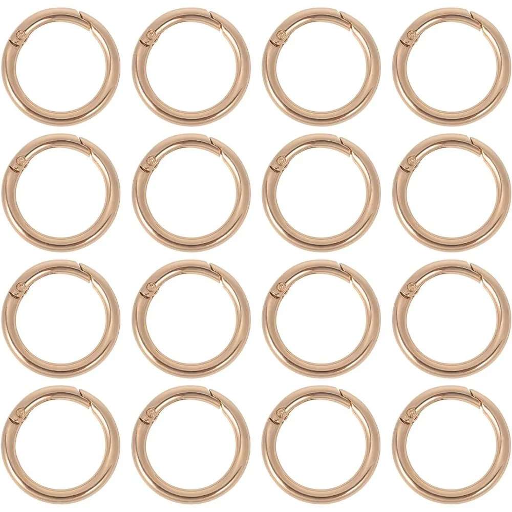1 Box 16Pcs Spring Gate Rings Gold Spring O Rings Spring Key Rings Bulk Trigger O Ring Buckle Clip