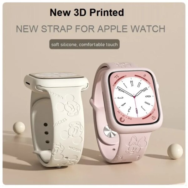 Free Case And Cartoon Silicone Strap Engraved Band Compatible For Watch 44 40 41 45 38 42MM iWatch Series 9 8 7 6 SE 5 4 3