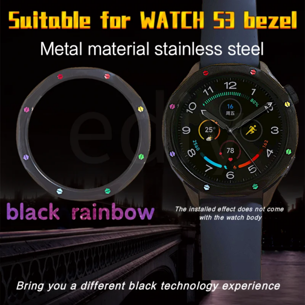 Metal Bezel Ring Watch Bezel Shell Tempered Glass Film Metal Bezel Replacement Case Cover Ring for Xiaomi Watch S4 ESIM/S3 ESIM