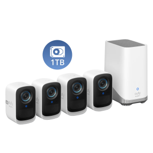 eufyCam S300 (eufyCam 3C) 4-Cam Kit + 1 TB Hard Drive White