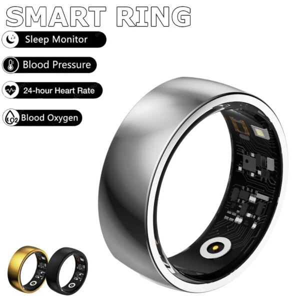 New IP68 Waterproof Smart Ring for Men Women, Health Sleep Monitoring Fitness Tracking Sports Multifunct Ring For IOS Android