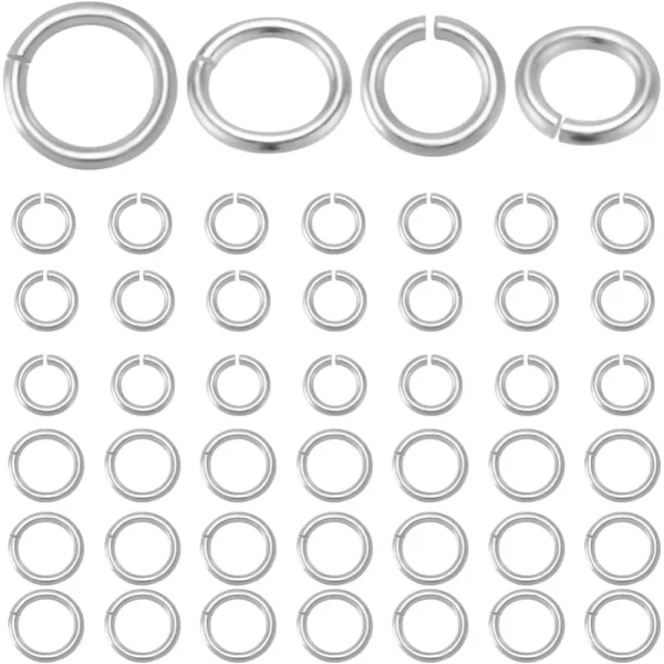 1 Box 60Pcs Open Jump Rings 925 Sterling Silver 4/5mm Small Round Rings Single Loop Links for DIY Jewelry making kit