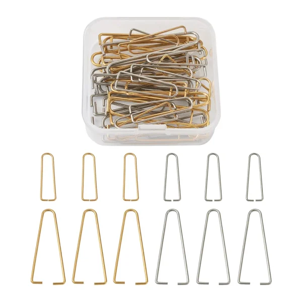 40pcs/Box 304 Stainless Steel Ice Pick Pinch Bails Clips for Beads Vacuum Earring Hook Jewelry Making Findings Pin:1~1.2mm