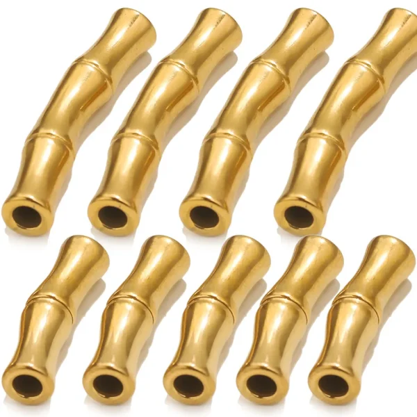 5pcs Stainless Steel Connector Curved Slub Tube for Jewelry Making Gold Color Straight Beads Bracelet Necklace Jewelry Finding