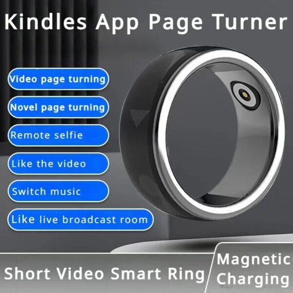 Kindles App Page Turner Tiktoks Scrolling Ring for Phone Multi-platform Compatibility Short Video Smart Ring Remote for Phone