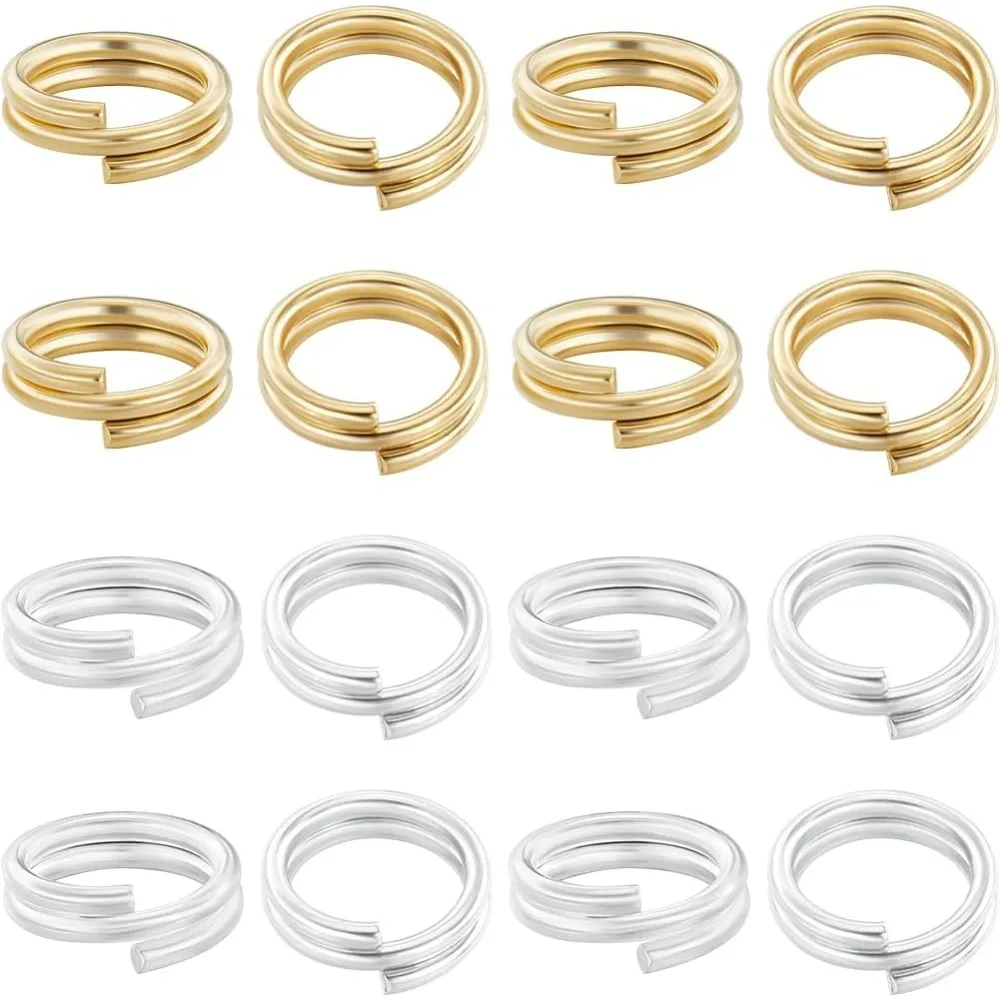 1 Box 80Pcs Split Jump Ring 24K Gold and 925 Sterling Silver Plated Double Loops 6mm Metal Connectors for Jewelry making kit