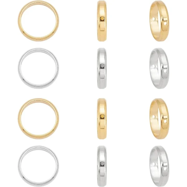 12pcs 2 Colors Stainless Steel Bead Frames 12mm Ring Metal Beads Metal Spacers for Findings 14mm Golden Jewelry making kit