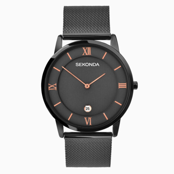 Sekonda Sekonda Minimal Men's Watch | Gun Metal Case & Stainless Steel Mesh Bracelet with Grey Dial | 1187