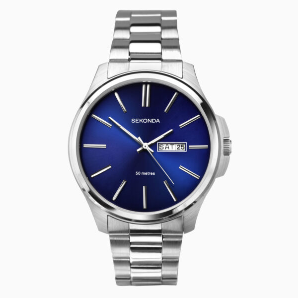 Sekonda Sekonda Men's Watch | Silver Case & Stainless Steel Bracelet with Blue Dial | 1224