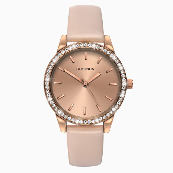 Sekonda Sekonda Day To Night Ladies Watch | Rose Gold Case & PU Strap with Rose Dial | 2452