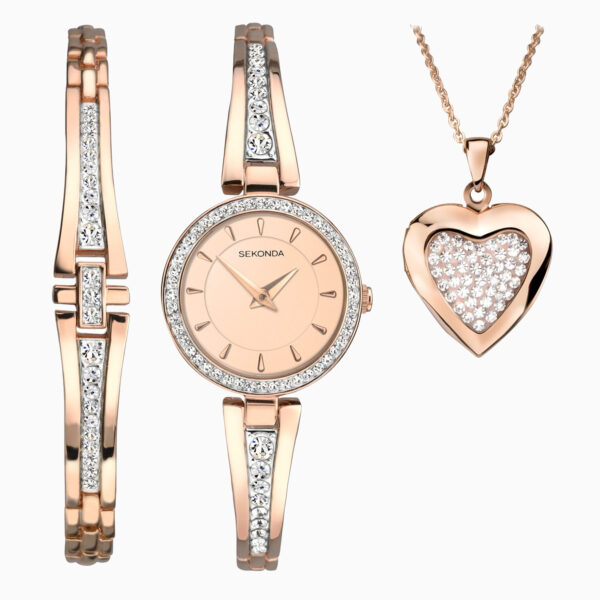 Sekonda Sekonda Secret Rose Ladies Gift Set | Rose Gold Case & Alloy Bracelet with Rose Gold Dial | 2533G