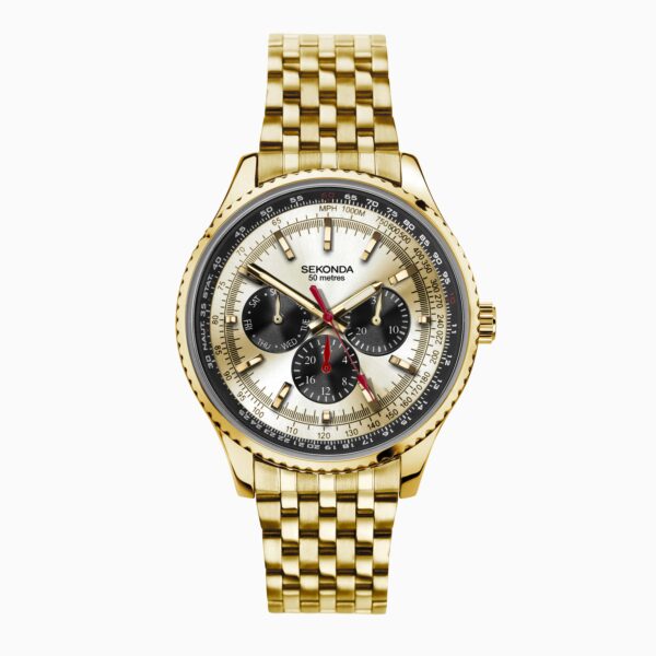 Sekonda Sekonda Maverick Men's Watch | Gold Case & Stainless Steel Bracelet with Champagne Dial | 30040