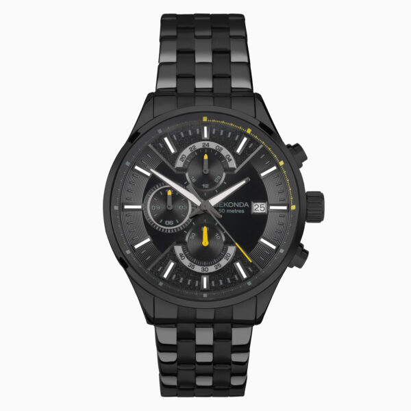 Sekonda Sekonda Speed Dual Time Men's Watch | Black Alloy Case & Stainless Steel Bracelet with Black Dial | 30111