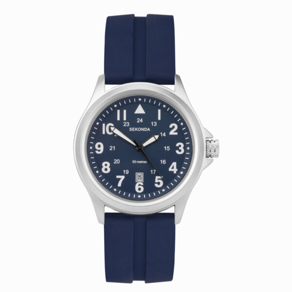 Sekonda Sekonda Altitude Men's Watch | Silver Alloy Case & Blue Rubber Strap with Blue Dial | 30137